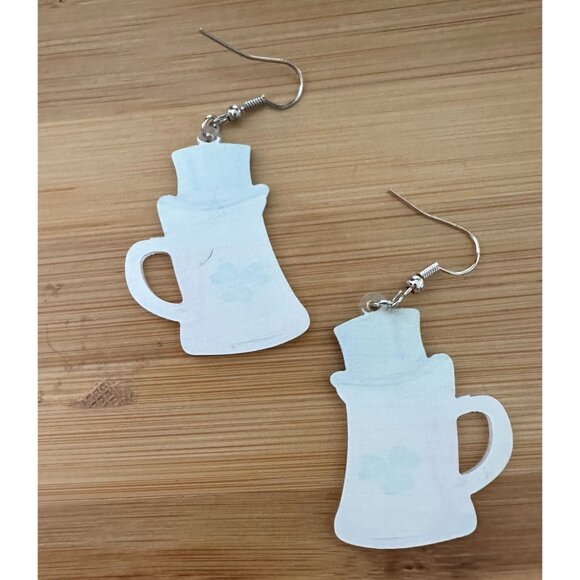 St Patricks Day Earrings Beer Shamrock Leprechaun Hat Dangle Hooks Parad… - Picture 9 of 9